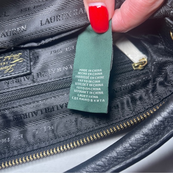 Lauren Ralph Lauren Bermondsey Black Hobo Pebbled Leather Bag Dust Bag - Picture 8 of 14